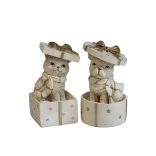 Fehér arany karácsonyi cica 10cm