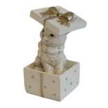 Fehér arany karácsonyi cica 10cm