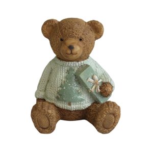 Karácsonyi mackó ajándékkal 9cm