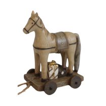 Natur karácsonyi dekoráció Ló 11cm