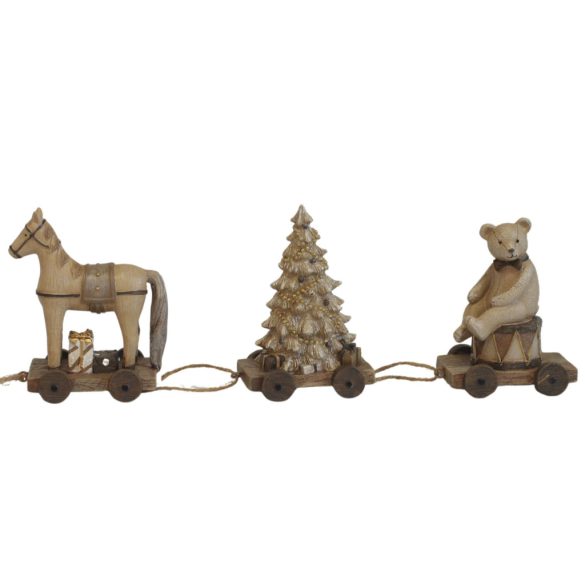 Natur karácsonyi dekoráció Ló 11cm