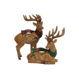 Karácsonyi rénszarvas piros sállal 22cm