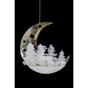 Karácsonyi dísz havas erdő 11cm