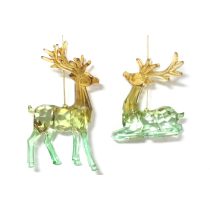 Zöld és arany karácsonyi díszek szarvas 2db