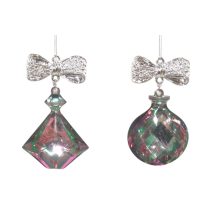 Színes kristály karácsonyi díszek 10cm 2db