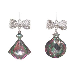 Színes kristály karácsonyi díszek 10cm 2db