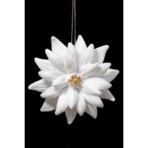 Fehér bársony karácsonyi virág 11cm