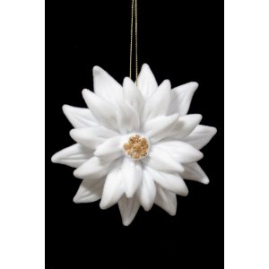 Fehér bársony karácsonyi virág 11cm