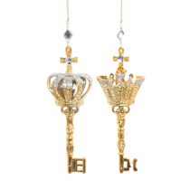 Arany karácsonyi díszek kulcsok 17cm 2db