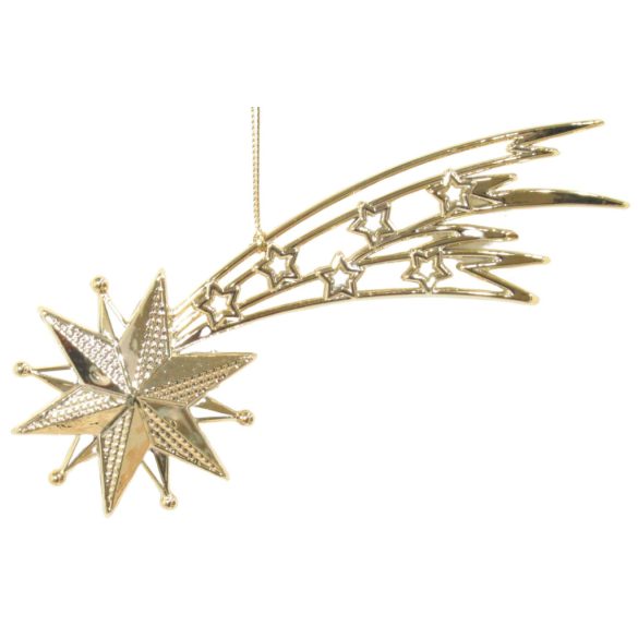 Arany karácsonyi dísz üstökös 17cm