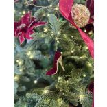 Piros bársony karácsonyi cipellő dísz 8cm