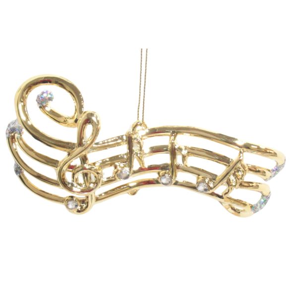 Arany karácsonyi dísz kottajegyzet  14cm