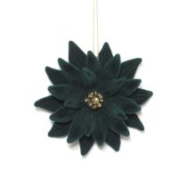 Zöld bársony karácsonyi virág 11cm