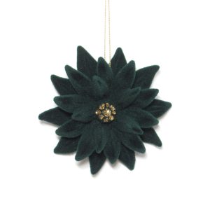 Zöld bársony karácsonyi virág 11cm