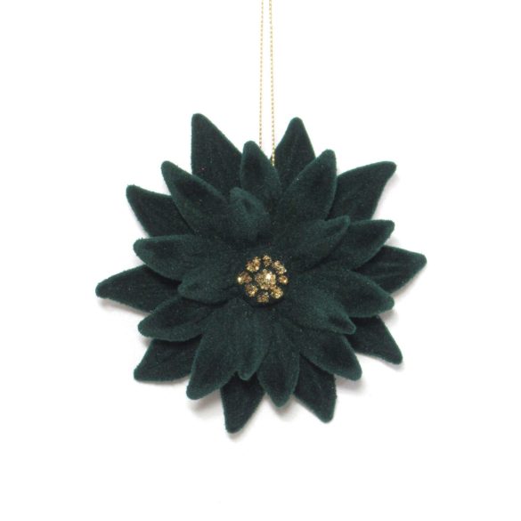 Zöld bársony karácsonyi virág 11cm