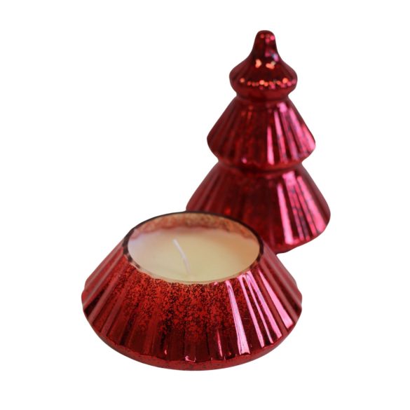 Piros illatos gyertya karácsonyfa 20cm