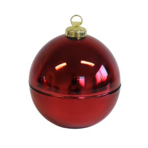 Piros illatgyertya karácsonyi gömb 19cm