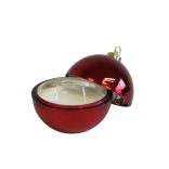 Piros illatgyertya karácsonyi gömb 19cm