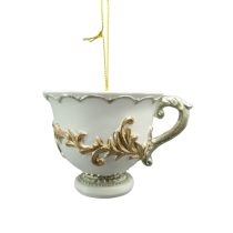 Fehér arany karácsonyi dísz csésze 5cm