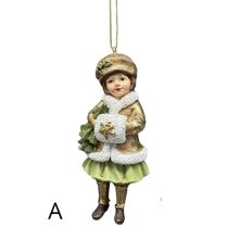 Zöld és arany karácsonyi  figura 11cm 1 db