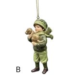 Zöld és arany karácsonyi  figura 11cm 1 db