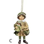 Zöld és arany karácsonyi  figura 11cm 1 db