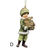 Zöld és arany karácsonyi  figura 11cm 1 db