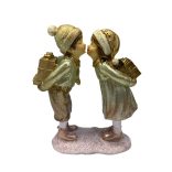 Fehér arany karácsonyi figura pár 18cm