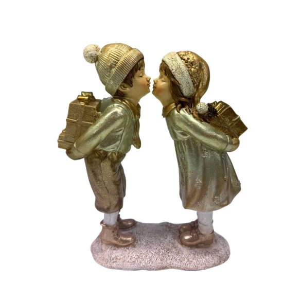 Fehér arany karácsonyi figura pár 18cm
