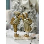 Fehér arany karácsonyi figura pár 18cm