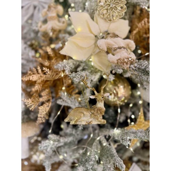 Arany karácsonyi figura szarvas 10cm