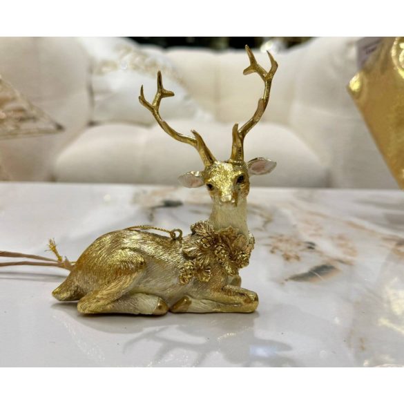 Arany karácsonyi figura szarvas 10cm