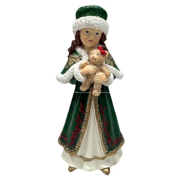 Hagyományos karácsonyi figura kislány 17cm