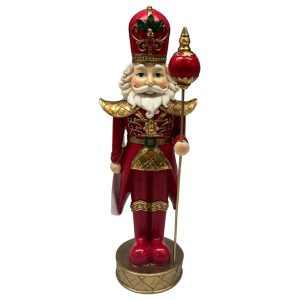 Piros karácsonyi diótörő 24cm