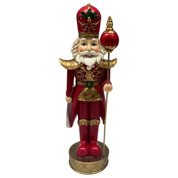 Piros karácsonyi diótörő 24cm