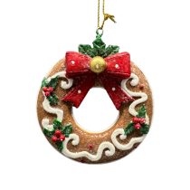 Mézeskalács karácsonyi koszorú dísz 8cm