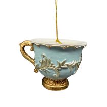 Arany kék karácsonyi dísz csésze 10cm