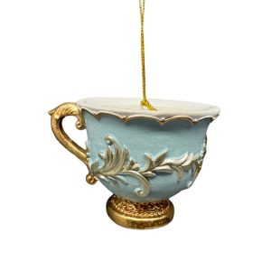 Arany kék karácsonyi dísz csésze 10cm