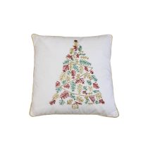 Fehér karácsonyi párna  karácsonyfával 45cm