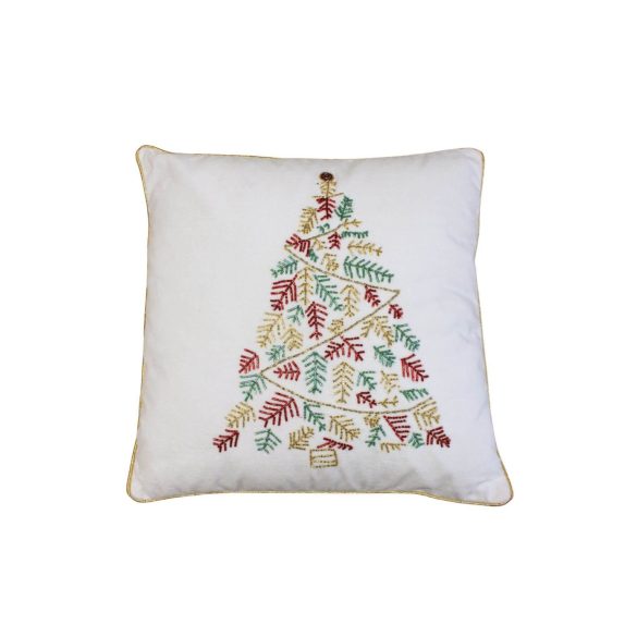 Fehér karácsonyi párna  karácsonyfával 45cm