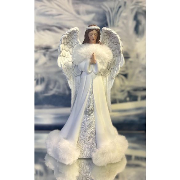 Fehér imádkozó angyal szobor 27cm