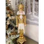 Fehér arany karácsonyi figura Diótörő 92cm