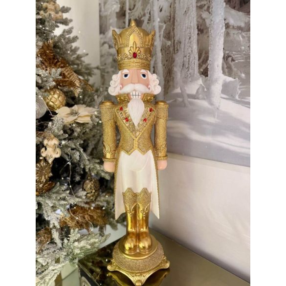 Fehér arany karácsonyi figura Diótörő 92cm