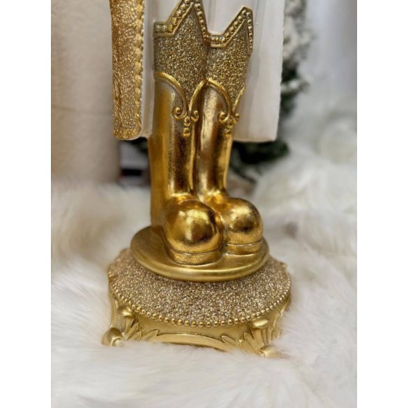 Fehér arany karácsonyi figura Diótörő 92cm