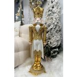 Fehér arany karácsonyi figura Diótörő 92cm