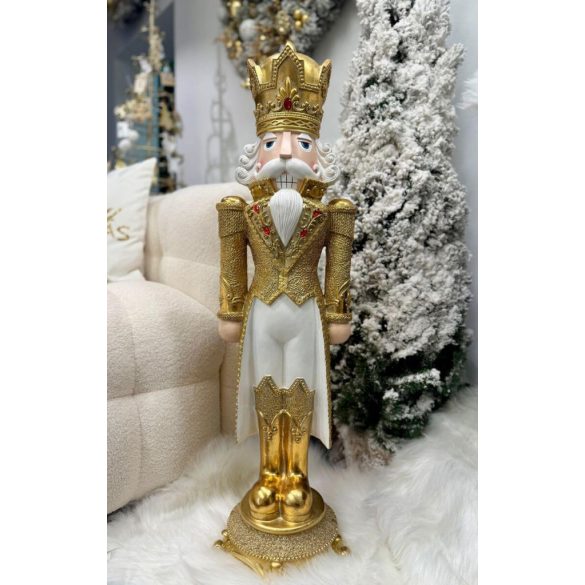 Fehér arany karácsonyi figura Diótörő 92cm