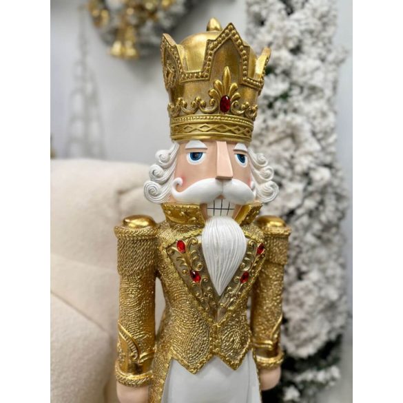 Fehér arany karácsonyi figura Diótörő 92cm