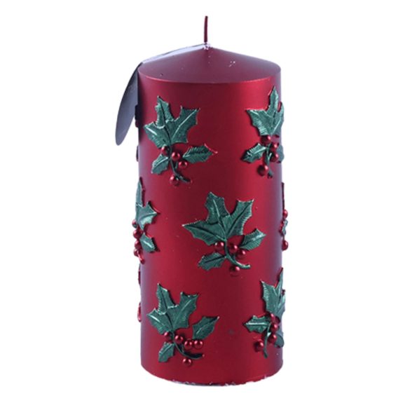 Piros karácsonyi gyertya 15cm