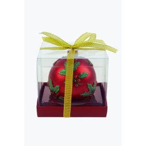 Piros karácsonyi gyertyagolyó 9cm