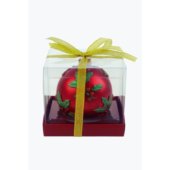 Piros karácsonyi gyertyagolyó 9cm